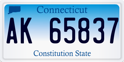 CT license plate AK65837