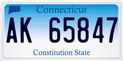 CT license plate AK65847