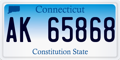 CT license plate AK65868