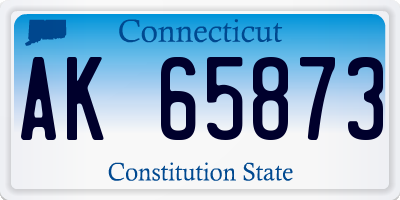 CT license plate AK65873