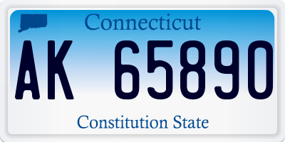 CT license plate AK65890