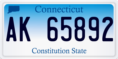 CT license plate AK65892