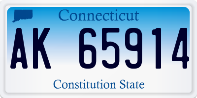 CT license plate AK65914