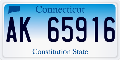CT license plate AK65916