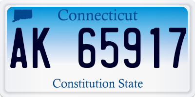 CT license plate AK65917