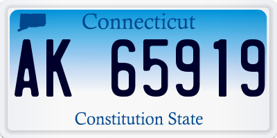 CT license plate AK65919