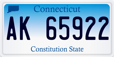 CT license plate AK65922