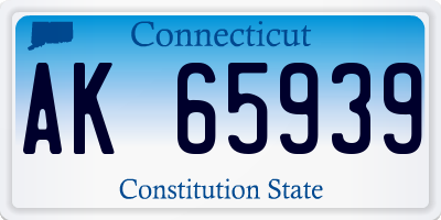 CT license plate AK65939
