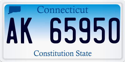 CT license plate AK65950