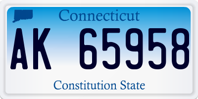 CT license plate AK65958