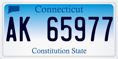 CT license plate AK65977