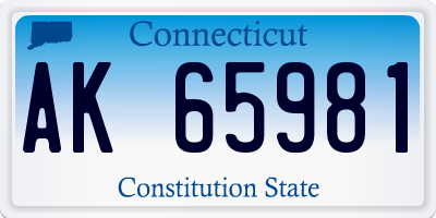 CT license plate AK65981
