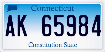 CT license plate AK65984