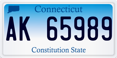 CT license plate AK65989