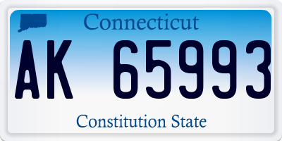 CT license plate AK65993