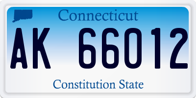 CT license plate AK66012