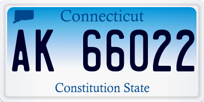 CT license plate AK66022