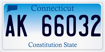 CT license plate AK66032