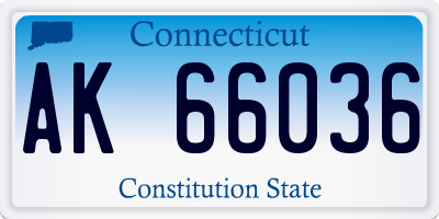 CT license plate AK66036