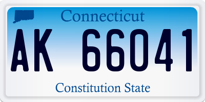 CT license plate AK66041