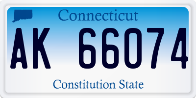 CT license plate AK66074