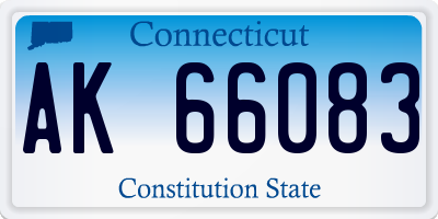 CT license plate AK66083