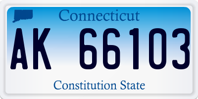 CT license plate AK66103