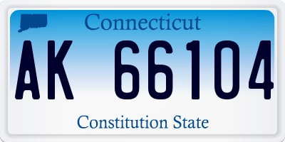 CT license plate AK66104