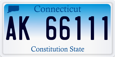 CT license plate AK66111