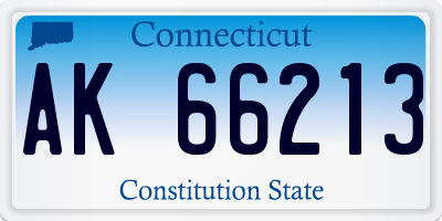 CT license plate AK66213