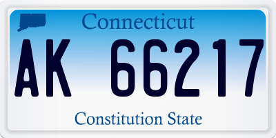 CT license plate AK66217