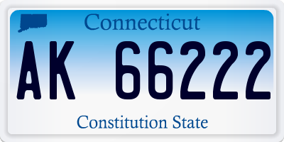 CT license plate AK66222