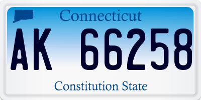 CT license plate AK66258