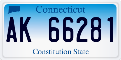 CT license plate AK66281