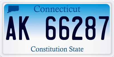 CT license plate AK66287