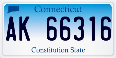 CT license plate AK66316