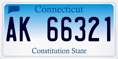 CT license plate AK66321