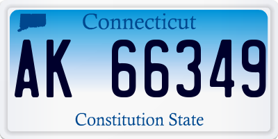 CT license plate AK66349