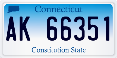 CT license plate AK66351