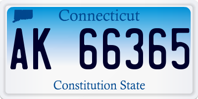 CT license plate AK66365