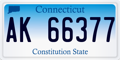 CT license plate AK66377