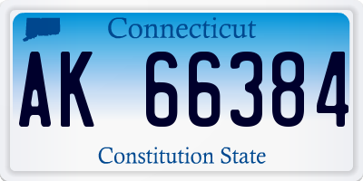 CT license plate AK66384