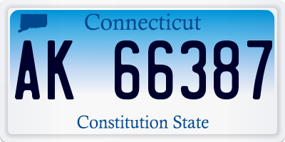 CT license plate AK66387