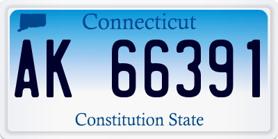 CT license plate AK66391