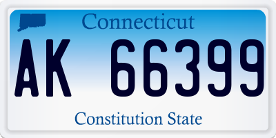 CT license plate AK66399