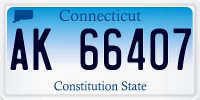 CT license plate AK66407