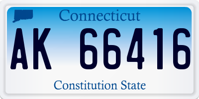CT license plate AK66416