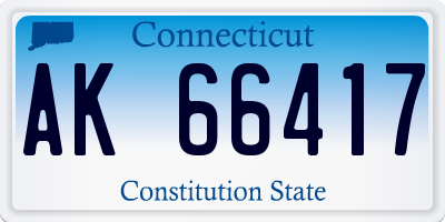 CT license plate AK66417