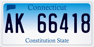 CT license plate AK66418