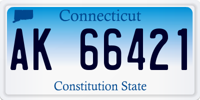 CT license plate AK66421